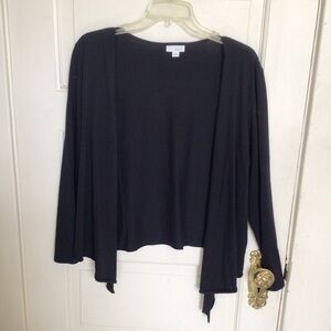 J. Jill Black Open Front Draped Cardigan